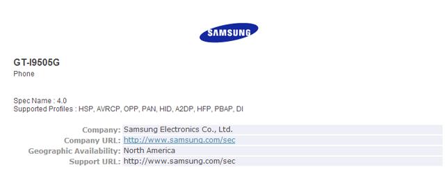  GT-i9505G-Google版-GALAXY-S4-Google-Edition-SIG-藍牙認證