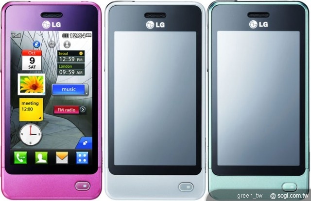 LG GD510於本月推出藍色、綠色、粉紅色、銀色、白色，五款豐盈跳躍的春夏新色