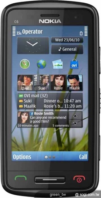 Nokia C6-01 擁有不鏽鋼金屬與玻璃鏡面 精巧而時尚