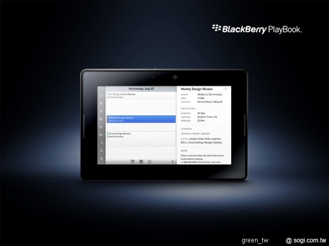 BlackBerry PlayBook Calendar