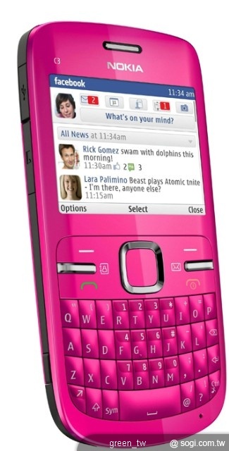 Nokia C3-00首支可直接透過手機註冊Ovi Mail和Ovi Chat的手機