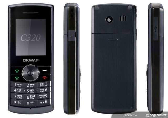 OKWAP C320 雙卡雙待鐵公機 即日起在全省亞太門市開賣，建議售價 $4,590 元。