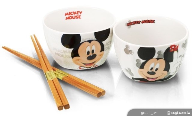 米奇碗筷二入組
